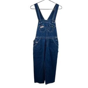 VTG Stevenson Overall Co. Blue Medium Wash Straight Leg Bib Overalls w/ Pockets